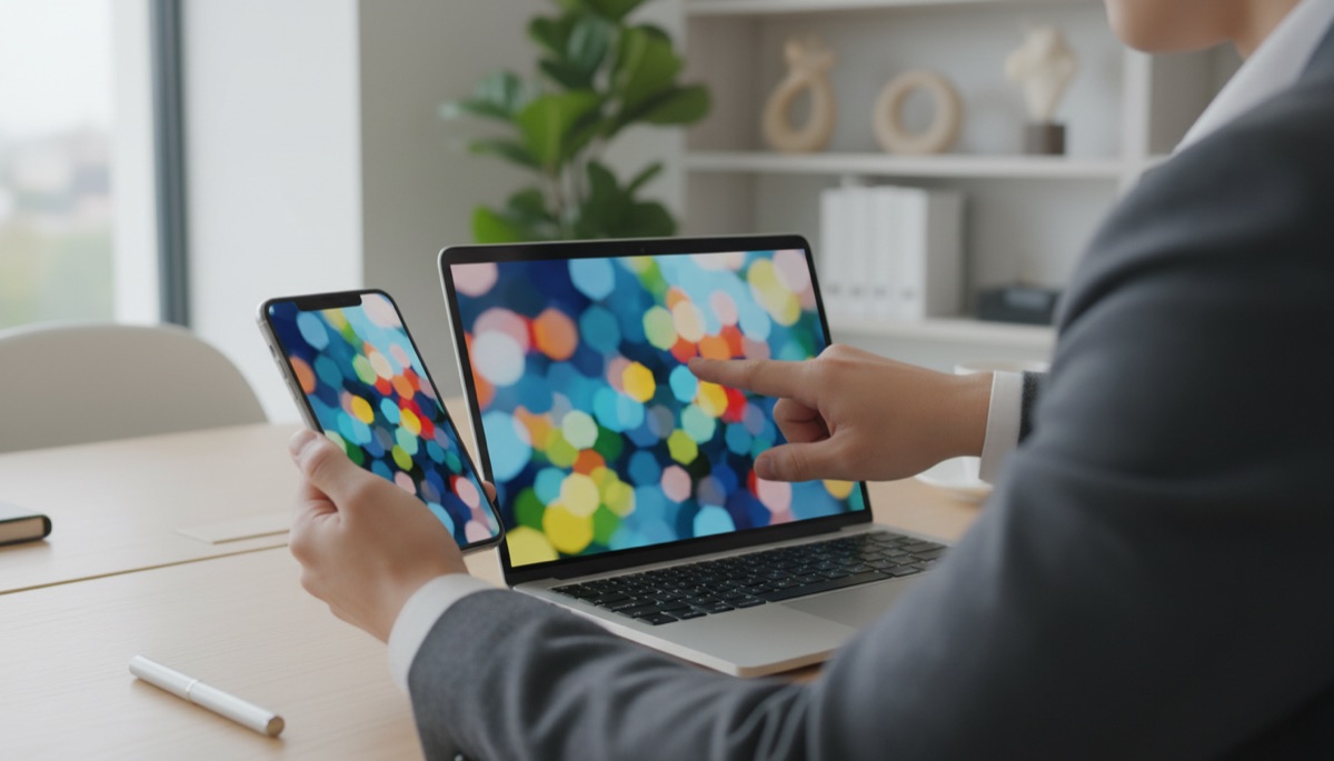 Smartphone and laptop side by side showing different advertising dashboards