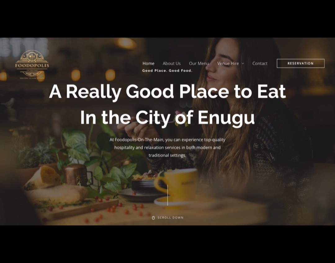 Foodopolis Enugu website homepage designed and built by Rank Craft